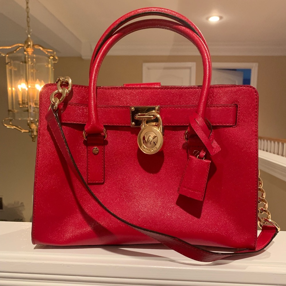 Michael Kors Small Red Hamilton Satchel